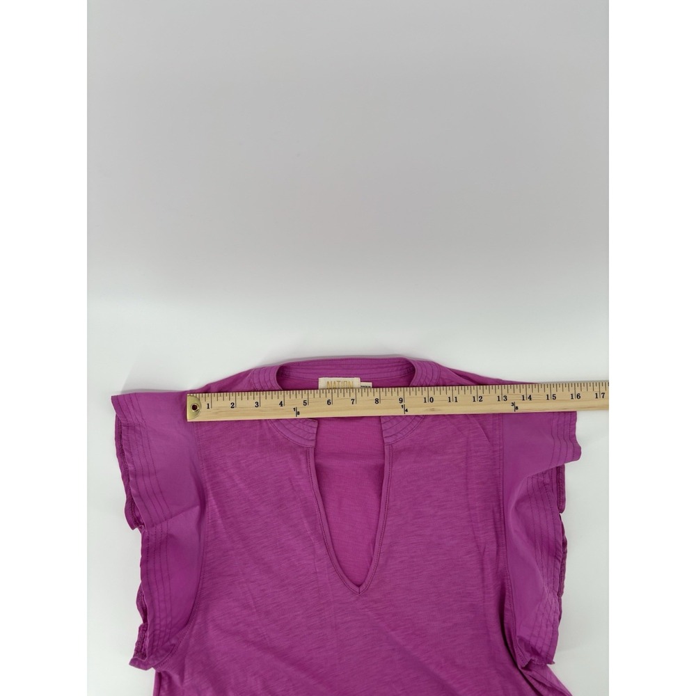 Nation Los Angeles LTD Constance Tank Top Sz XS Flutter Sleeve V Neck Coquette‎ - Picture 10 of 11